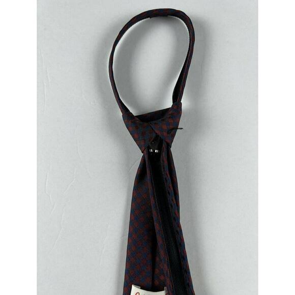 Cat & Jack Maroon Navy Check Adjustable Tie S/M - Picture 8 of 10